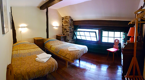 Our twin room with single beds.