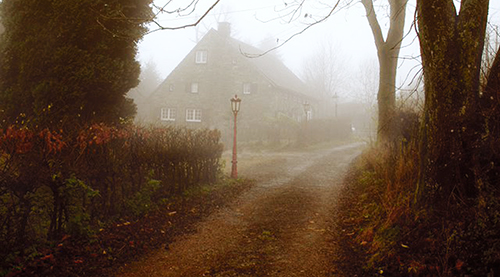 Le Randonneur dans le brouillard, automne 2008. Juste repris.